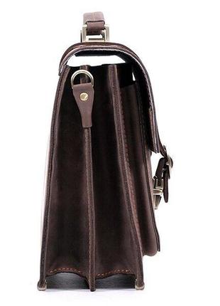 Портфель вінтаж коричневий шкіряний casual кежуал стильна якісна ручна робота5 фото