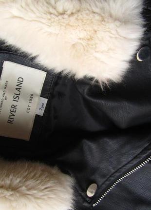 Кожаная куртка пальто из мягкой искусственной замши/кожи river island3 фото
