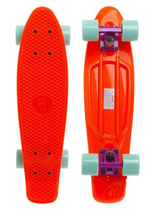 Скейтборд пенни penny zelart sk-401-35 оранжевый-фиолет-мятный