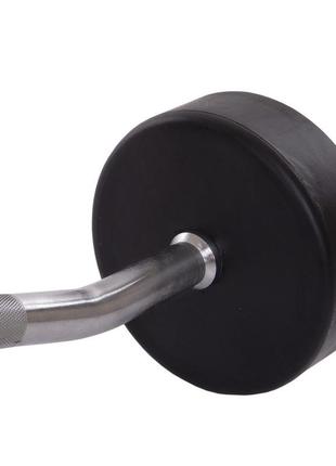 Штанга фіксована вигнута прогумована zelart rubber coated barbell ta-2687-30 довжина-95 см 30 кг4 фото