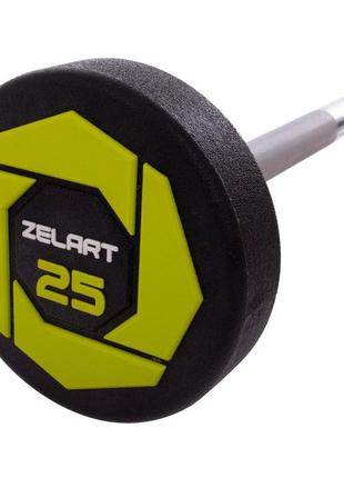 Штанга фиксированная прямая полиуретановая zelart urethane barbell ta-2689-25 длина-106см 25кг3 фото