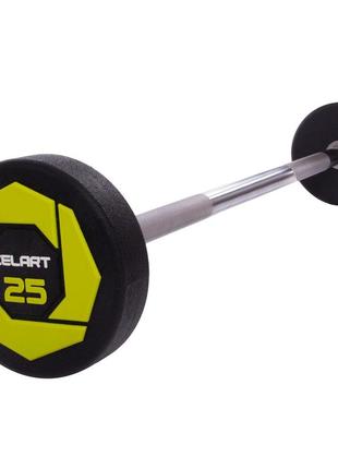 Штанга фиксированная прямая полиуретановая zelart urethane barbell ta-2689-25 длина-106см 25кг