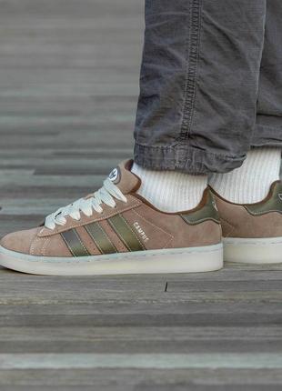 Adidas campus коричневый\хаки6 фото