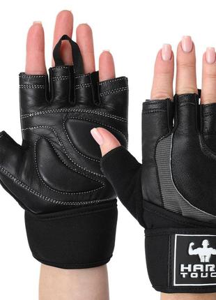 Перчатки спортивные hard touch sb-9530 s-xl черный9 фото