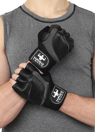 Перчатки спортивные hard touch sb-9530 s-xl черный4 фото
