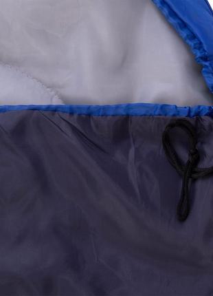 Спальный мешок одеяло с капюшоном zelart sy-s024 синий-темно-синий6 фото
