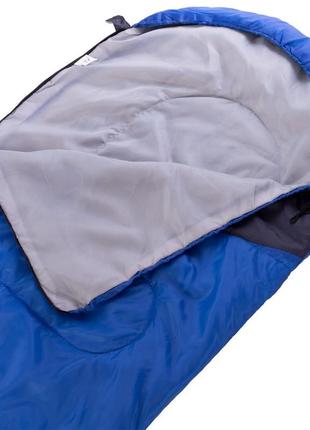 Спальный мешок одеяло с капюшоном zelart sy-s024 синий-темно-синий4 фото