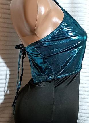 Платье мини с открытой спиной, вечернее коктейльное сексуальное короткое платье, эротическое платье, платье с эффектом мокрой ткани2 фото
