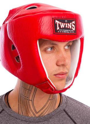 Шлем боксерский открытый с усиленной защитой макушки кожаный twins hgl4 s-xl цвета в ассортименте9 фото