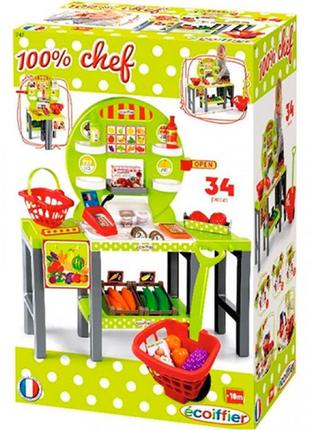 Продуктовий супермаркет chef з кошиками та продуктами, 18 міс.+