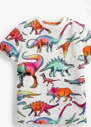 Футболка з динозаврами   біла футболка в дино. футболка  в динозаврах . футболка в дино. біла футболка на 5 -6 років