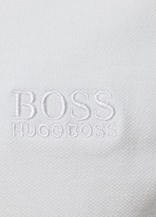 Чоловіча  білосніжна поло футболка hugo bosd оригінал [  xl- xxl]5 фото