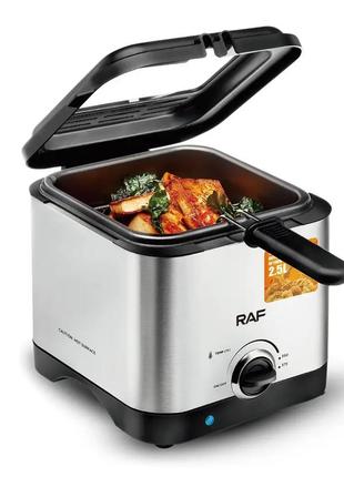 Электрическая фритюрница на 2.5 л для жарки без масла 1000 вт deep fryer raf r.5300 воздушная фритюрница6 фото