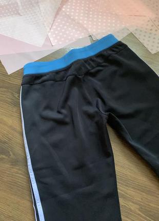 Черные с синим спортивные штаны с лампасами размер xxs xs s adidas5 фото