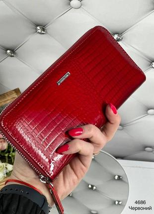 Женский стильный и качественный кошелек из натуральной кожи красный4 фото
