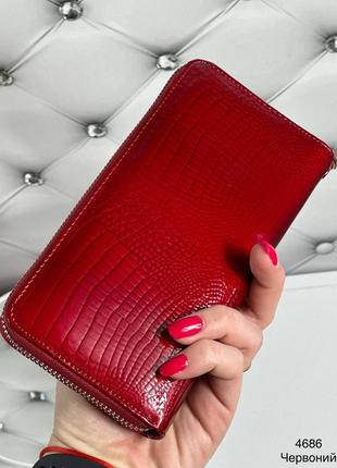 Женский стильный и качественный кошелек из натуральной кожи красный2 фото