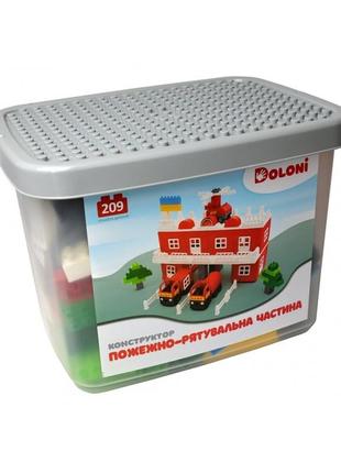 Конструктор игровой doloni toys пожарно-спасательная часть 013888-35 209 деталей