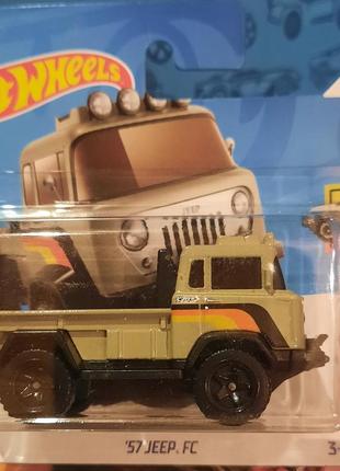 Hot wheels 2024  hot trucks '57 jeep fc 3/10 68/250 htc30 джип всюдихід ретро машинки колекційні хот вілс