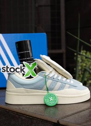 Женские кроссовки adidas campus x bad bunny blue white9 фото