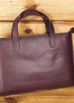 Кожаный чехол для macbook дизайн №42, натуральная кожа итальянский краст, цвет бордо4 фото