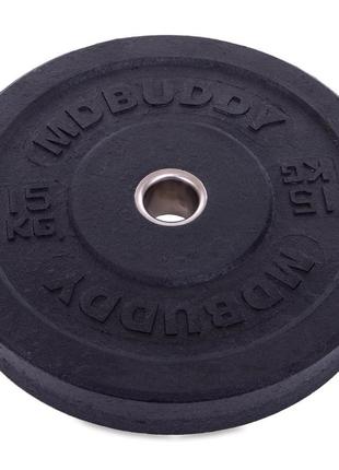 Блины (диски) бамперные для кроссфита zelart bumper plates ta-2676-15 51мм 15кг черный