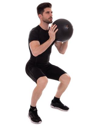 Мяч медицинский слэмбол для кроссфита zelart slam ball fi-2672-15 15кг черный6 фото