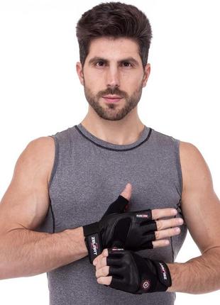 Перчатки спортивные кожаные zelart sb-161552 s-xxl черный9 фото