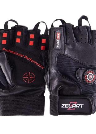 Перчатки спортивные кожаные zelart sb-161552 s-xxl черный6 фото
