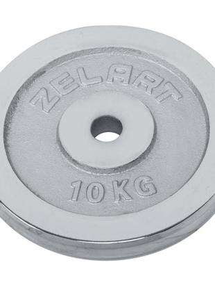 Блины (диски) хромированные d-30мм zelart ta-7786-10 10кг