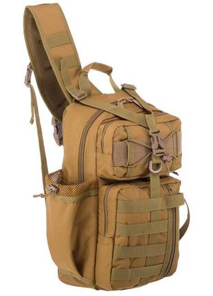 Рюкзак тактичний (сумка-слінг) з однією лямкою silver knight yqs-005 (нейлон розмір 43х24х11см кольору в9 фото