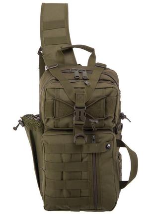 Рюкзак тактичний (сумка-слінг) з однією лямкою silver knight yqs-005 (нейлон розмір 43х24х11см кольору в3 фото