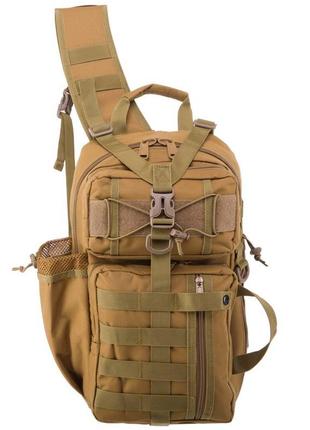 Рюкзак тактический (сумка-слинг) с одной лямкой silver knight yqs-005 (нейлон размер 43х24х11см цвета в10 фото