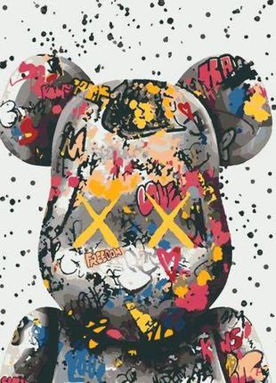 Картина по номерах "bearbrick" 40х50 см комбінований різнобарв'я