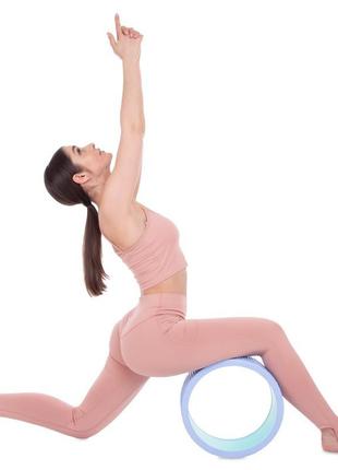 Колесо для йоги массажное zelart fit wheel yoga fi-2439 синий-розовый8 фото