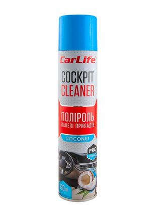 Полироль для панели приборов carlife cockpit cleaner кокос, 320мл