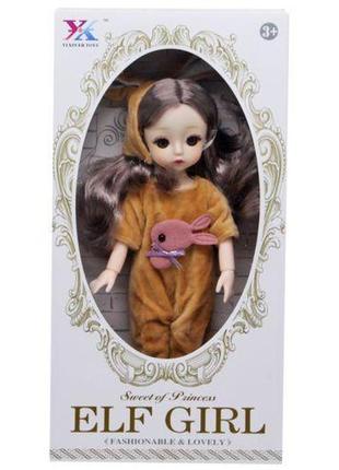 Лялька шарнірна "кролик", коричневий (29 см) комбінований коричневий