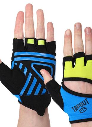 Перчатки для фитнеса и тренировок tapout sb168515 xs-m черный-синий-желтый7 фото