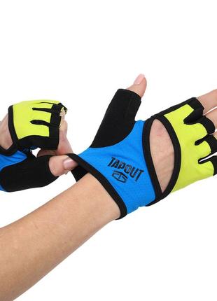 Перчатки для фитнеса и тренировок tapout sb168515 xs-m черный-синий-желтый4 фото