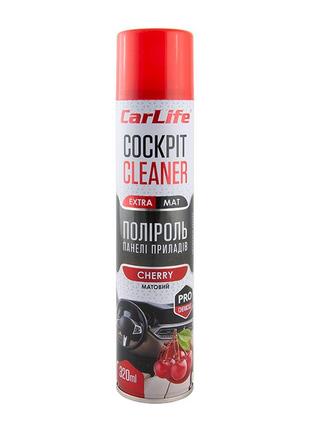 Полироль для приборной панели carlife cockpit cleaner extra mat вишня 320мл