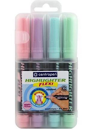 Маркер highlighter 8542/4 se набір 4 шт.(пластик.пенал) комбінований різнобарв'я