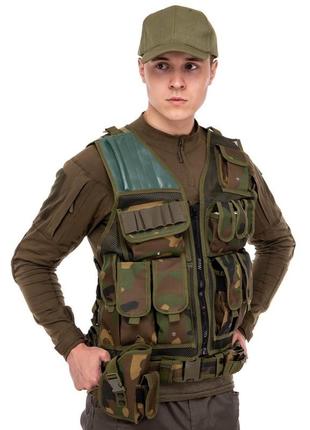 Розвантажувальний жилет універсальний на 8 кишень military rangers ty-5720 кольору в асортименті2 фото