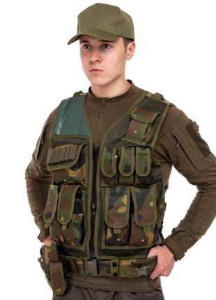 Розвантажувальний жилет універсальний на 8 кишень military rangers ty-5720 кольору в асортименті3 фото