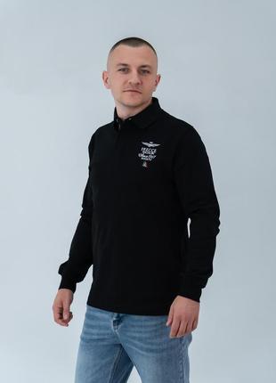 Поло чоловіче з довгим рукавом aeronautica militare interlock ac-15146bl l