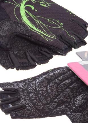 Перчатки для фитнеса и тренировок zelart sb-161743 xs-m черный-салатовый6 фото