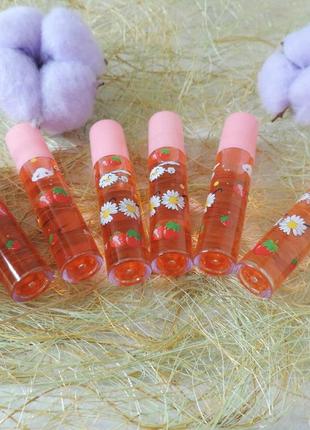 Масляные блески для губ с фруктовым ароматом клубники geraldy lip oil kisssing gloss