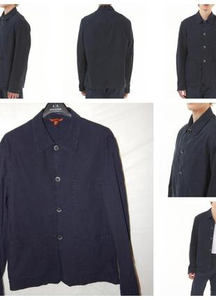 Овершот visal garment dyed overshirt garzoto navy barena venezia. size 48it3 фото