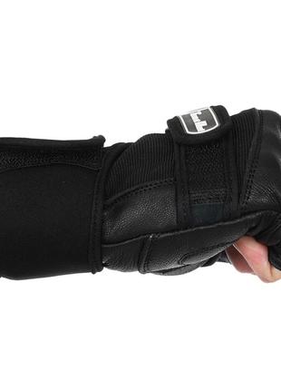 Перчатки для кроссфита и воркаута кожаные hard touch bc-9526 s-xl черный4 фото