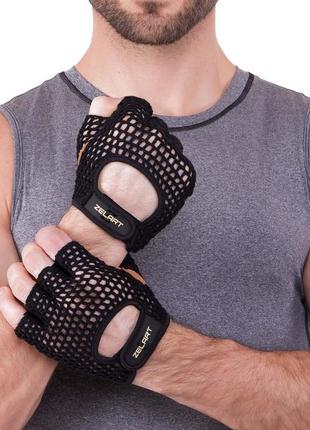 Перчатки для фитнеса и тренировок zelart sb-161967 s-l черный-коричневый6 фото