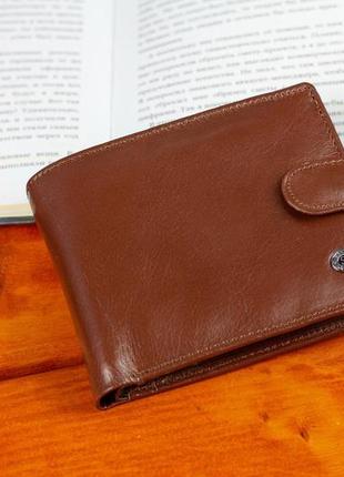Чоловічий портмоне з натуральної шкіри st leather b141 коричневий8 фото