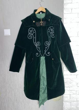 Шикарный велюровый винтажный жакет кафтан сюртук фрак готический стиль готика стэмпанк3 фото